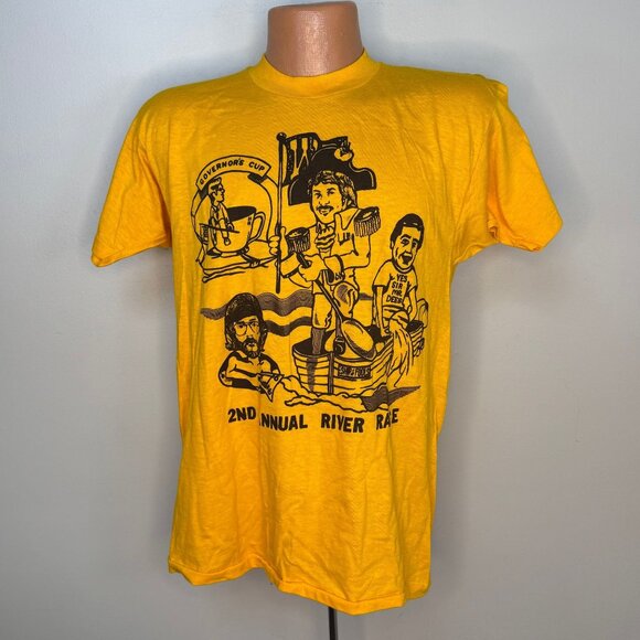 Vintage 1970s Memphis in May River Race T-Shirt, 1978 WMPS Radio, Mayo Spruce M - Picture 1 of 4